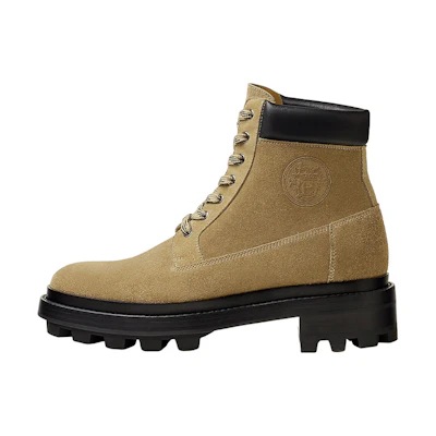 HERMES Suede Fashion Strap Ankle Boot 'Brown'