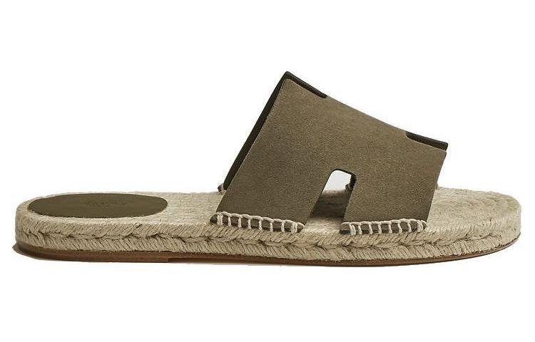 HERMES Suede Goatskin Braided Sandal 'Khaki Green' 圖 2