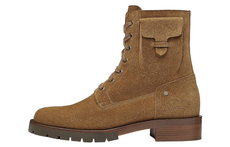 HERMES Suede Lace-Up Ankle Boots 'Brown Fashion' H212940Z-H6D