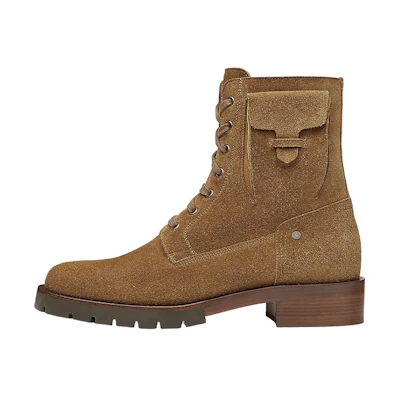 HERMES Suede Lace-Up Ankle Boots 'Brown Fashion'