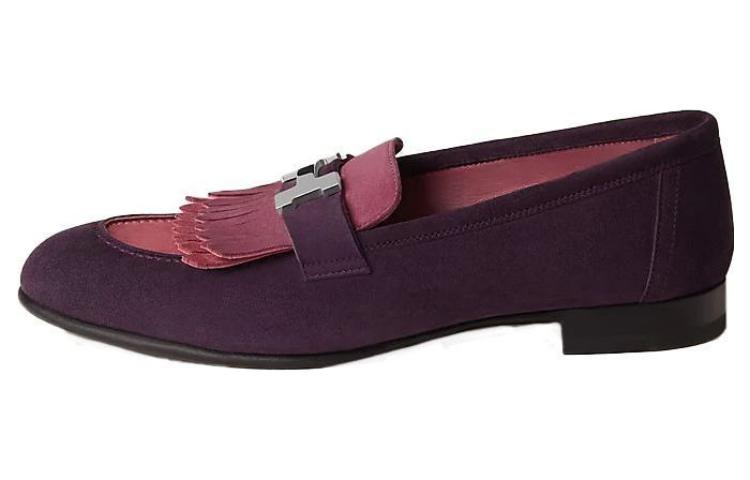HERMES Suede Loafer 'Purple Fashion' H181071Z-OC