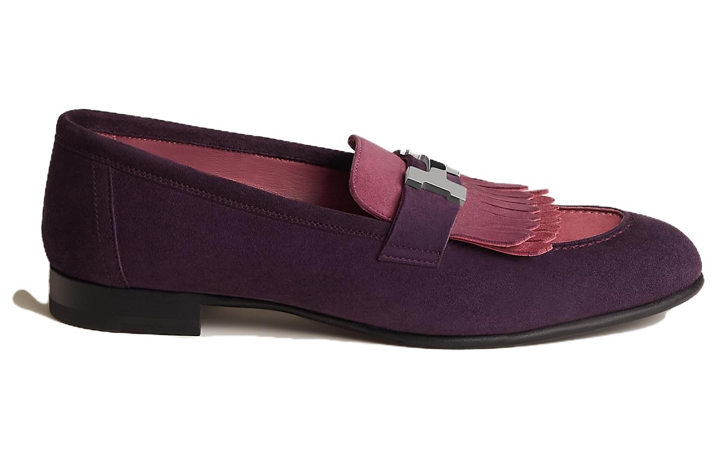 Order HERMES愛馬仕 絨面 時尚潮流 樂福鞋 男款 紫色