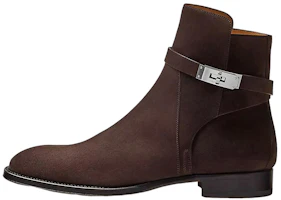 HERMES Suede Slip-On Ankle Boots 'Brown Fashion' H222978Z-HME HERMES Suede Slip-On Ankle Boots 'Brown Fashion' H222978Z-HME