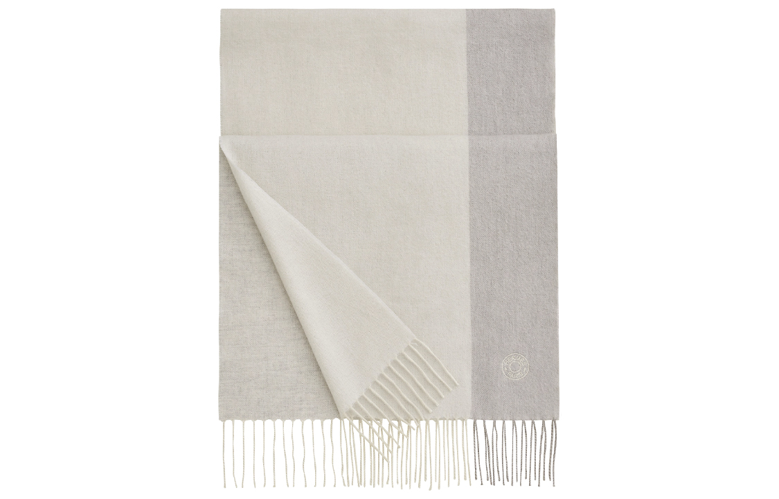 HERMES Summer Block Beige Wool Scarf Unisex Couple Style. H393799T-03 圖 2