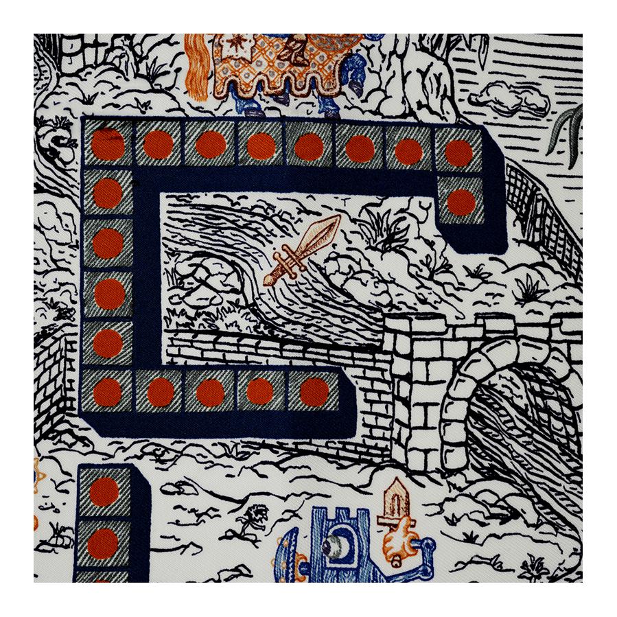 HERMES Super Silk Quest Scarf Unisex Couple's Edition Grey. H894049S 11 圖 3