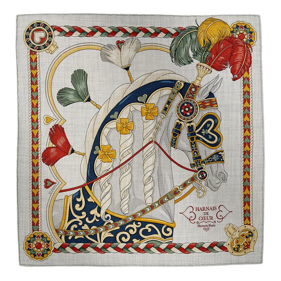 HERMES Sweet Saddle Logo Cashmere Scarf Unisex Couples Edition - Grey. H744173S 08 圖 2