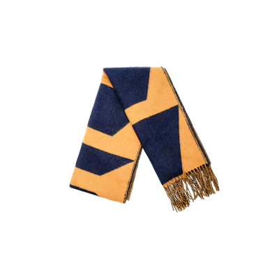 HERMES Tassel Knit Cashmere Scarf Yellow Unisex Couple Edition H259091S-05