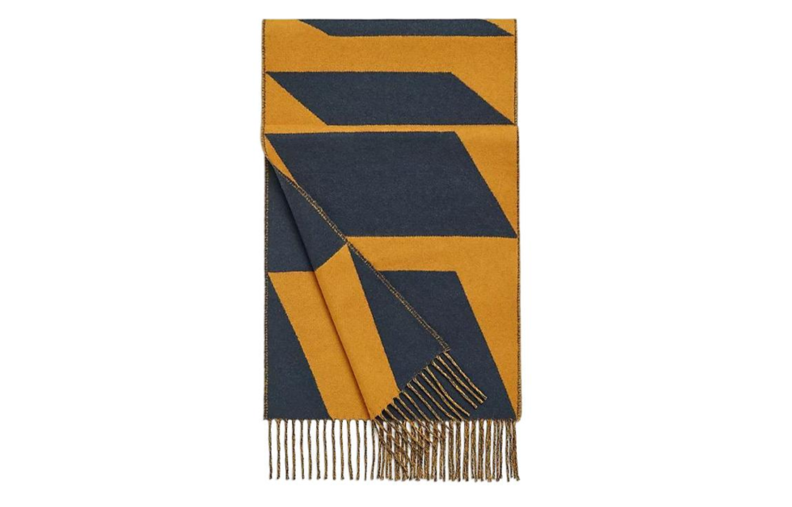 HERMES Tassel Knit Cashmere Scarf Yellow Unisex Couple Edition H259091S-05 圖 5