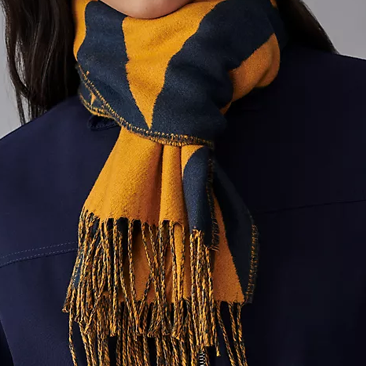 HERMES Tassel Knit Cashmere Scarf Yellow Unisex Couple Edition H259091S-05 圖 6