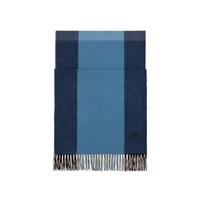 HERMES Tassel Logo Knit Scarf Blue . H393834T-01