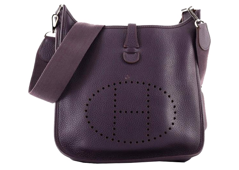 Hermes Taurillon Clemence Crossbody Bag Evelyn Mini Purple