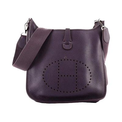 Hermes Taurillon Clemence Crossbody Bag Evelyn Mini Purple
