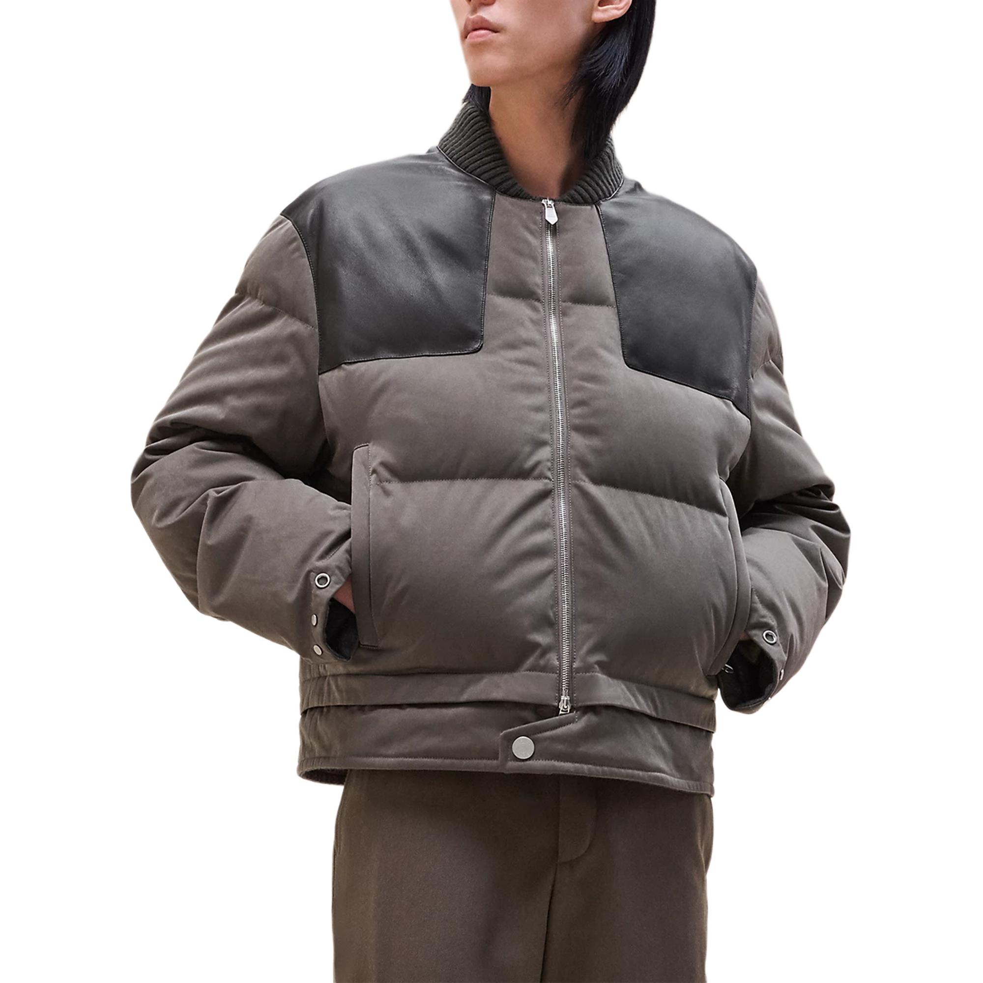 Hermes Tech Suede Zipper Ribbed Jacket Gray H462690HG0I