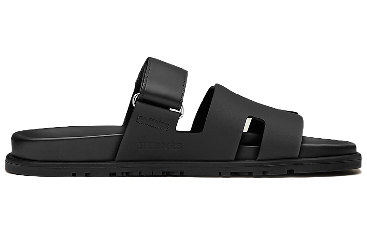 Order 愛馬仕 小牛皮科技涼鞋 黑色