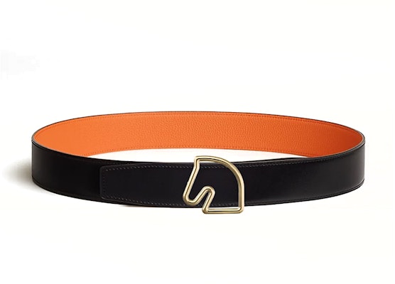 HERMES Tete de Cheval Kepala Kuda Gesper Emas Tali Pinggang Hitam/Oren 3.8cm H081656CP2K-H077971CAAH085 Order HERMES Tete de Cheval Kepala Kuda Gesper Emas Tali Pinggang Hitam/Oren 3.8cm H081656CP2K-H077971CAAH085