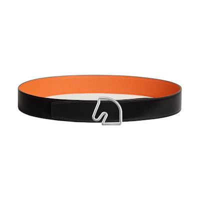 HERMES Tete de Cheval Horse Head Reversible Belt Black 3.8CM H081656CK05-H077971CAAH085