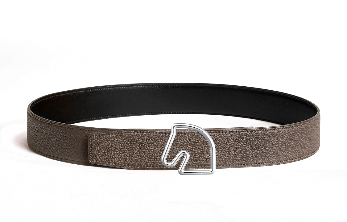 HERMES Tete de Cheval Reversible Leather Belt Black/Tan 3.8cm for Men H081656CK05-H077971CAAG085 圖 3