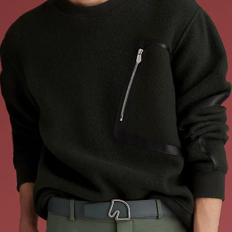 HERMES Tete de Cheval Reversible Leather Belt Black/Blue 3.8cm H081656CK05-H077971CAAE085 圖 4