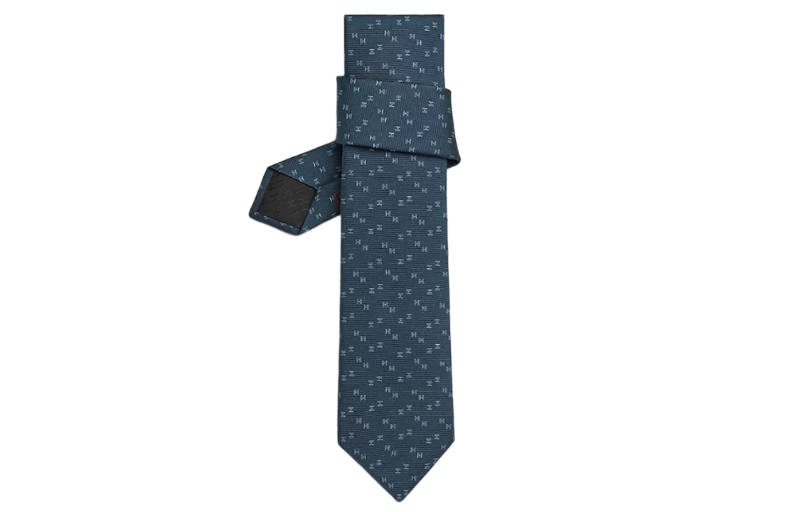 HERMES Tie7 Series H Jacquard  Tie - Blue H339266T-01