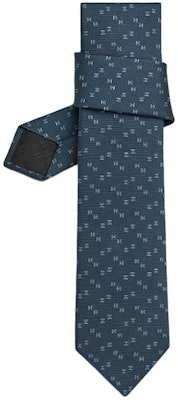 エルメス Tie7 シリーズ H ジャカードネクタイ - ブルー H339266T-01 Order エルメス Tie7 シリーズ H ジャカードネクタイ - ブルー H339266T-01
