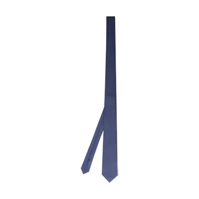 HERMES Tie 7 H Jacquard Silk Tie Navy Blue. H030289T-11