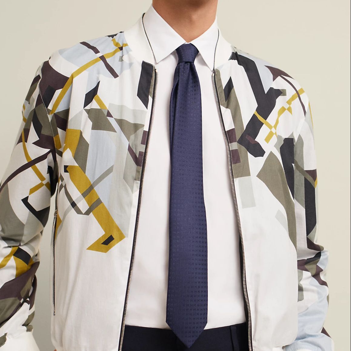 Purchase エルメス ネクタイ 7 H ジャカード シルク ネイビーブルー H030289T-11