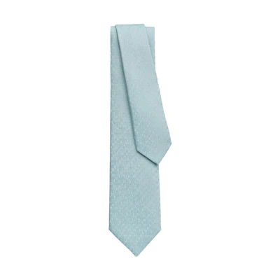 HERMES Tie 7 Jacquard 'H' Design - Cloud Blue Tie H036201T-18