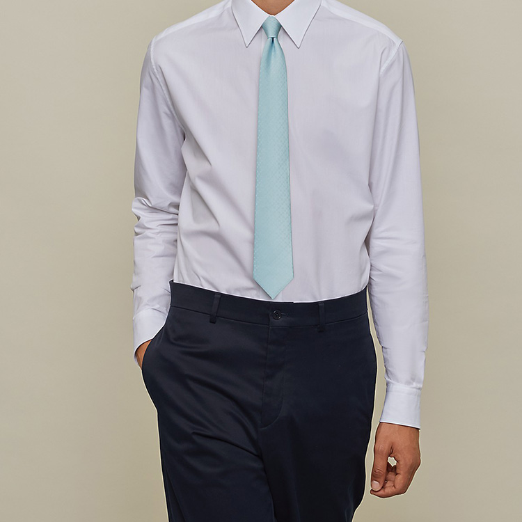 HERMES Tie 7 Jacquard 'H' Design - Cloud Blue Tie H036201T-18 圖 3