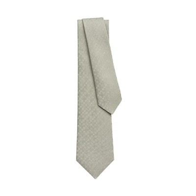 HERMES Tie 7 Jacquard H Pattern Tie Gray Yellow. H036201T-17