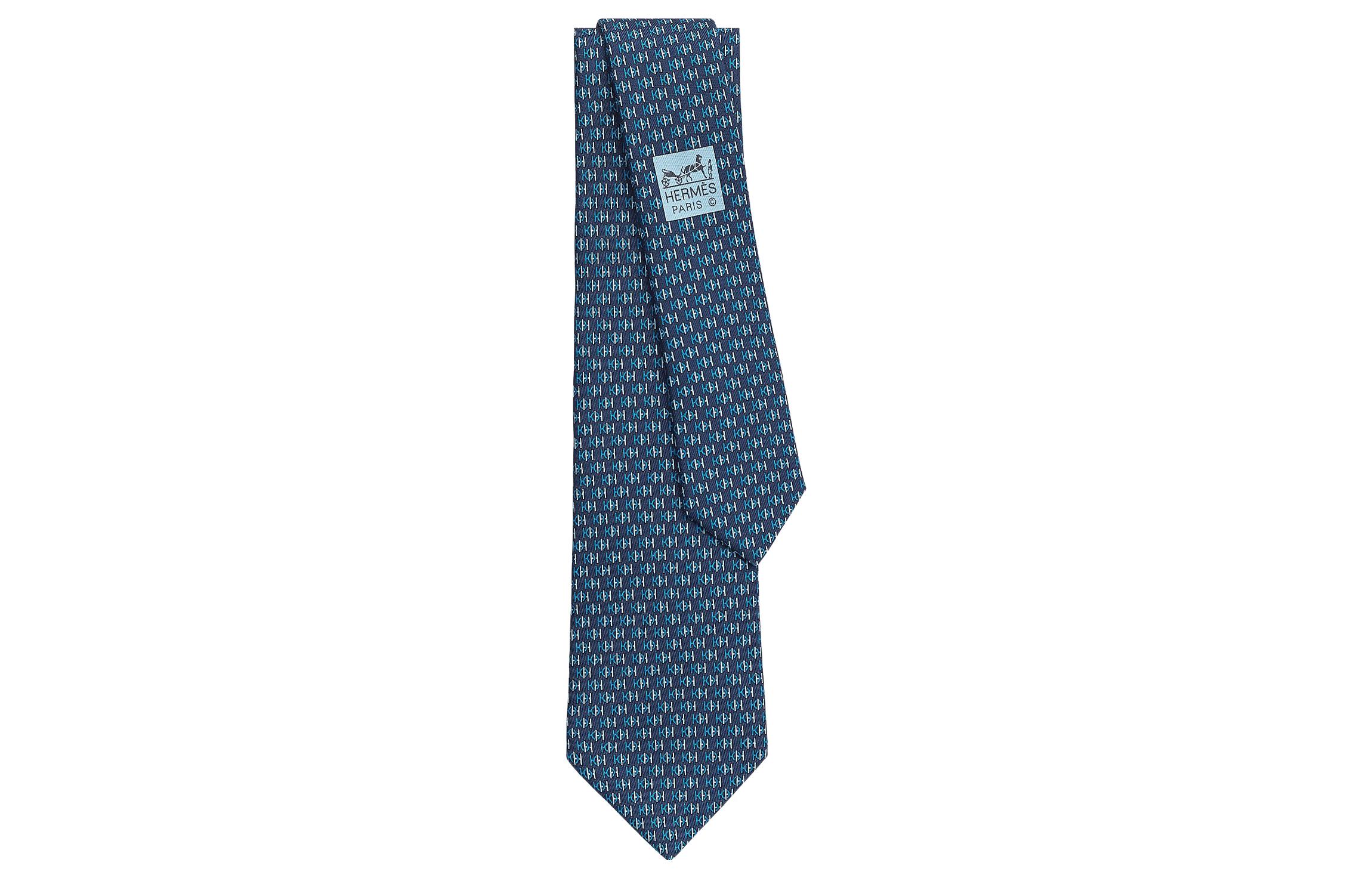 HERMES Tie 7 Ulysse  Blue Tie H006247T-01