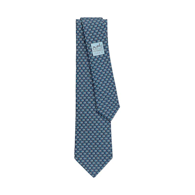 HERMES Tie 7 Ulysse Blue Tie H006247T-01