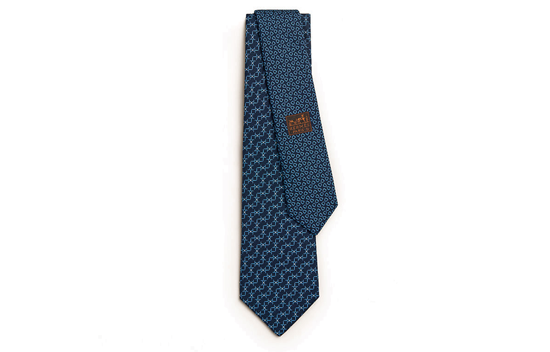 HERMES Tie Blue Unisex Couple Style with Detailed Design. H339357T 01 圖 2