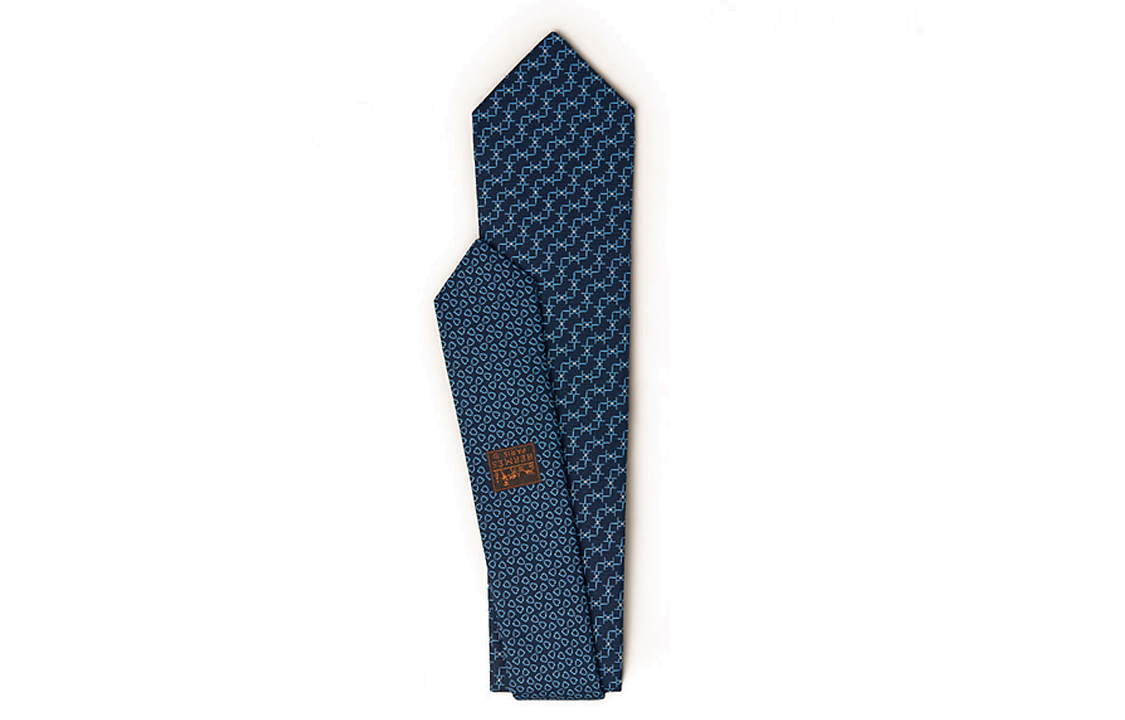 HERMES Tie Blue Unisex Couple Style with Detailed Design. H339357T 01 圖 3