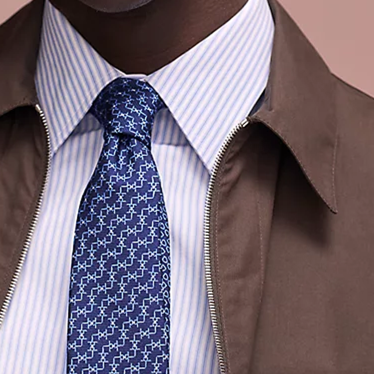 HERMES Tie Blue Unisex Couple Style with Detailed Design. H339357T 01 圖 4