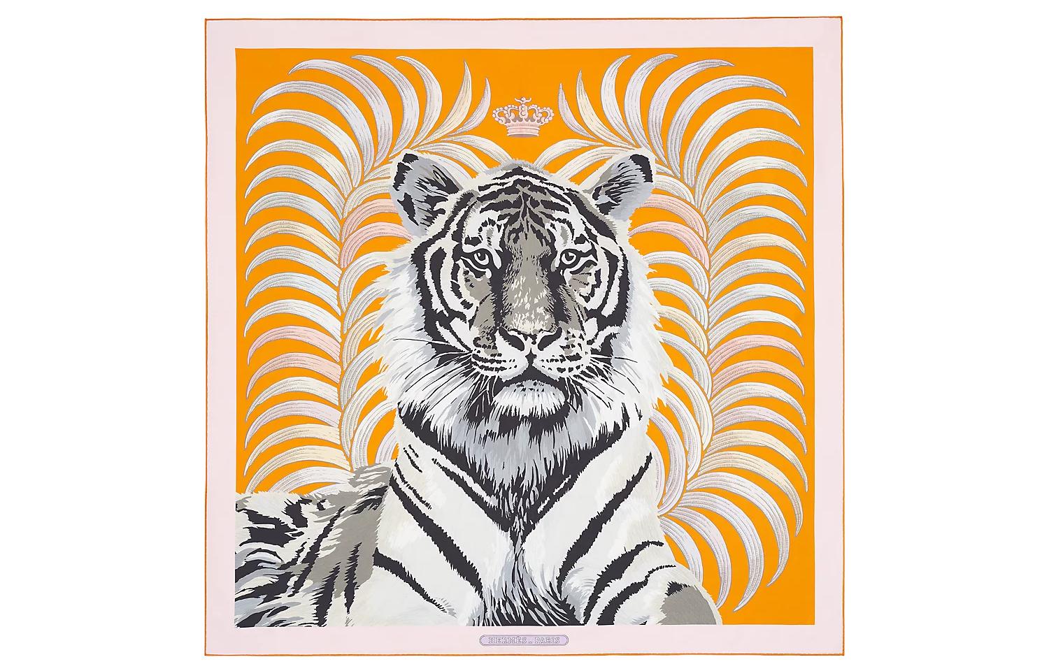 HERMES Tiger King 90cm Double-Sided Orange Scarf 90x90cm H903887S-04 圖 3