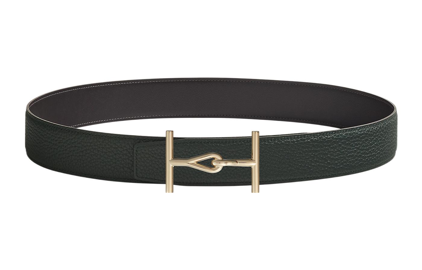 HERMES Togo  Black Leather Belt, Stylish & Trendy, 3.8CM Width H010411CQ2K-H077971CAGV085 圖 2