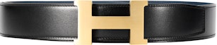 Order HERMES Togo Reversible Leather Belt Black/Blue Gold Buckle 3.8cm H704562CUZ3 H077971CAAE