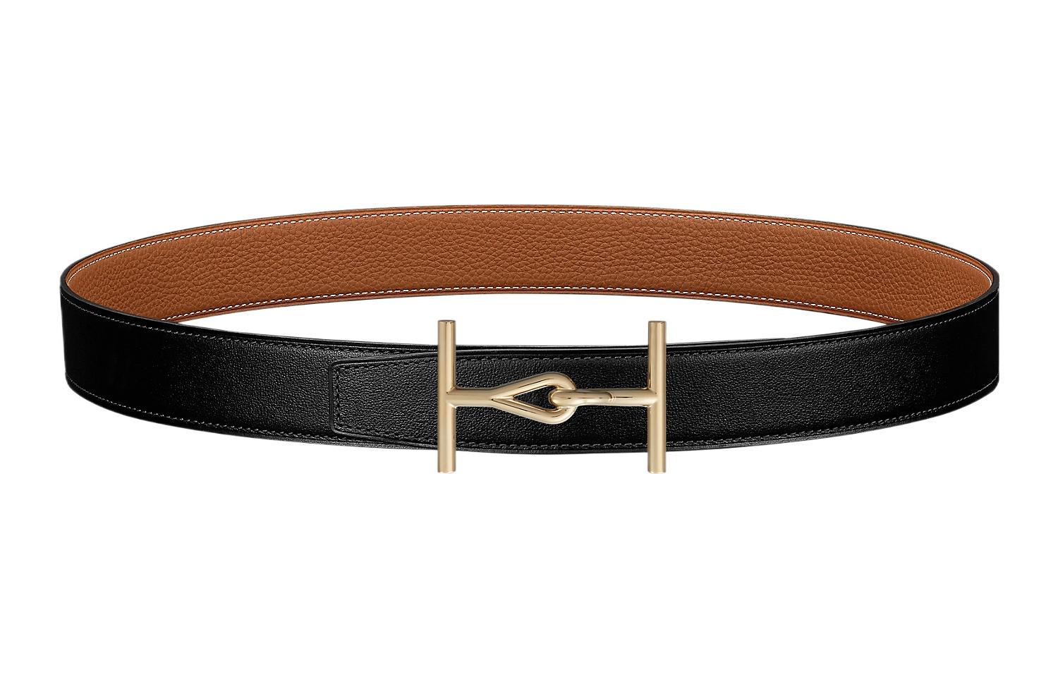 HERMES Togo  Reversible Leather Belt Gold Buckle 3.2cm H010407CQ2K-H073967CAAA