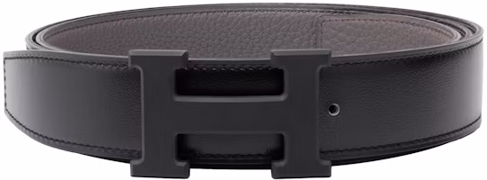 Order HERMES Togo 黑色/Etoupe 雙面真皮腰帶 3.2cm H080029CY89+H073967CAAC