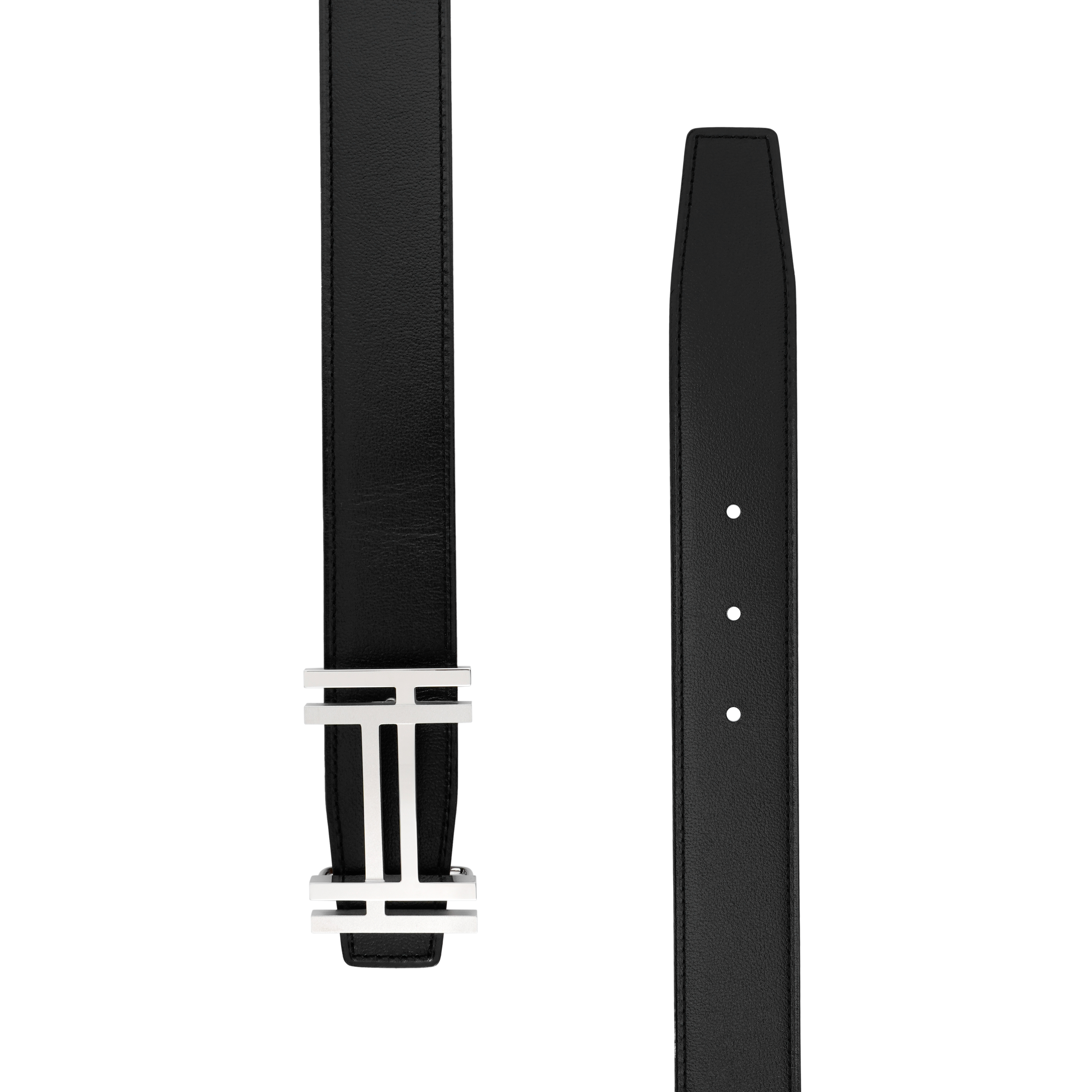 HERMES Togo Calfskin Dual-Sided Belt Silver Buckle Black/Gold 3.2cm H066050CK05-H073967CAAA 圖 5