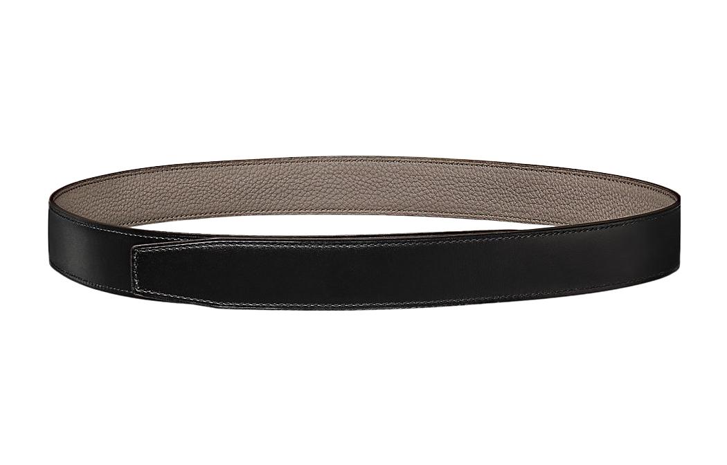 HERMES Togo Calfskin Reversible Belt Black/Grey with Matte Gold Buckle Unisex H064544CM2MH073967CAAQ080 圖 4