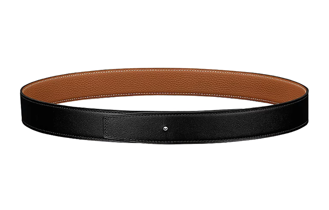 HERMES Togo Calfskin Reversible Belt for Men Black/Brown 3.2cm Wide. H073967CAAA 圖 2