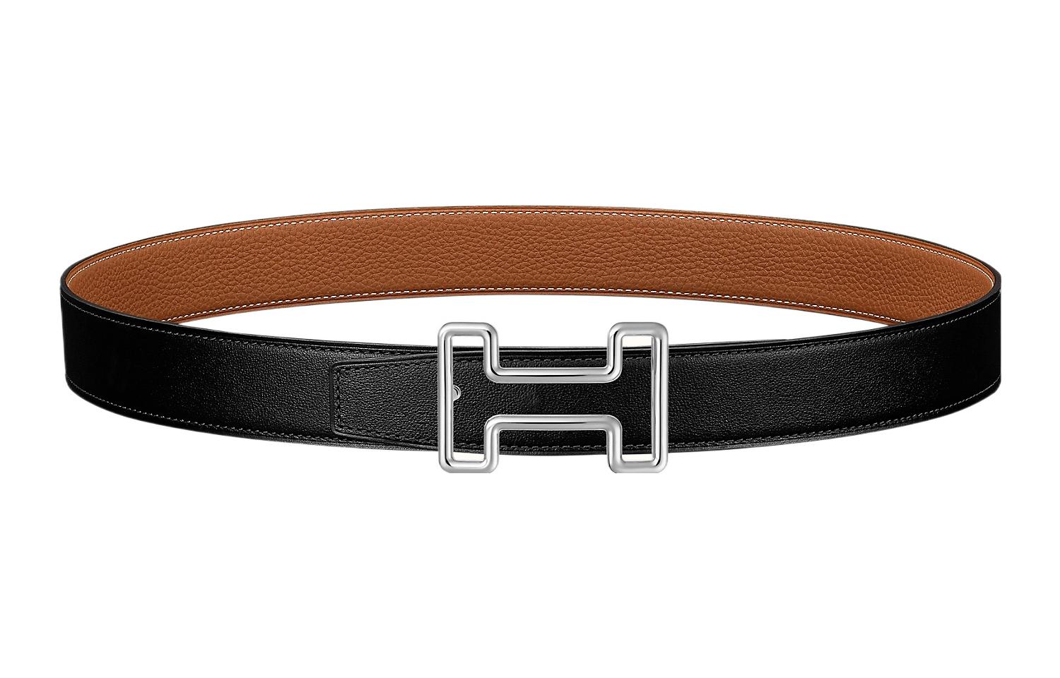 HERMES Togo Classic Reversible Leather Belt Black/Brown 3.2cm  Accessory H077934CK05-H073967CAAA095 圖 2
