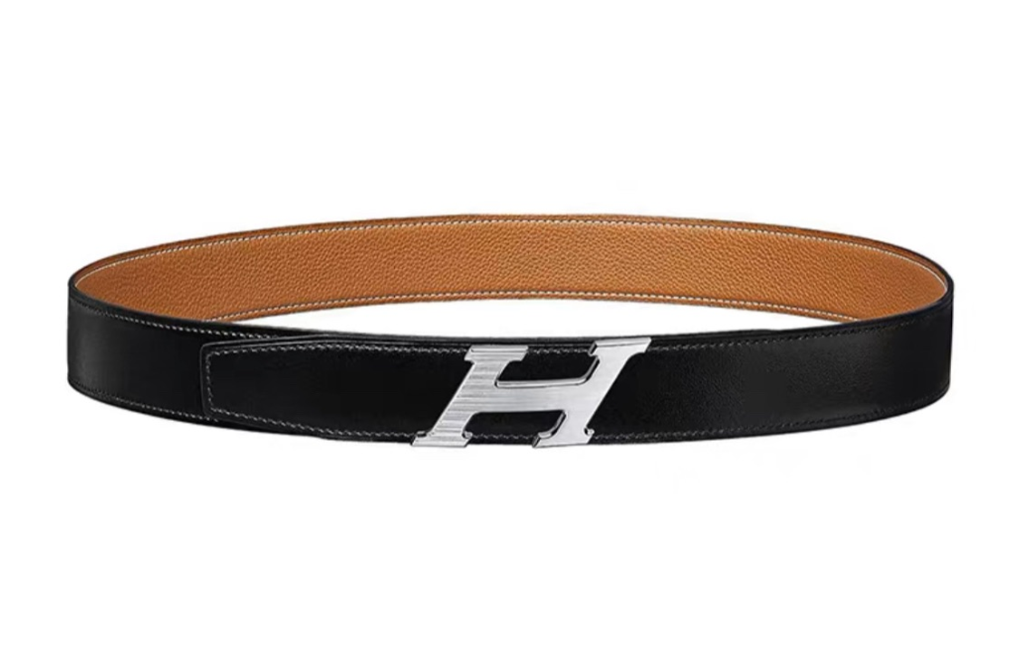 HERMES Togo Leather  Belt Black with Silver Buckle 3.2cm Width. H081085CB86 H073967CAAA085 圖 2