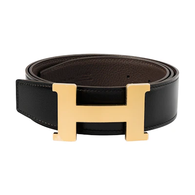 HERMES Togo Leather Belt Matte Light Gold Buckle 3.8cm Wide H074562CUZ3-H077971CAAB
