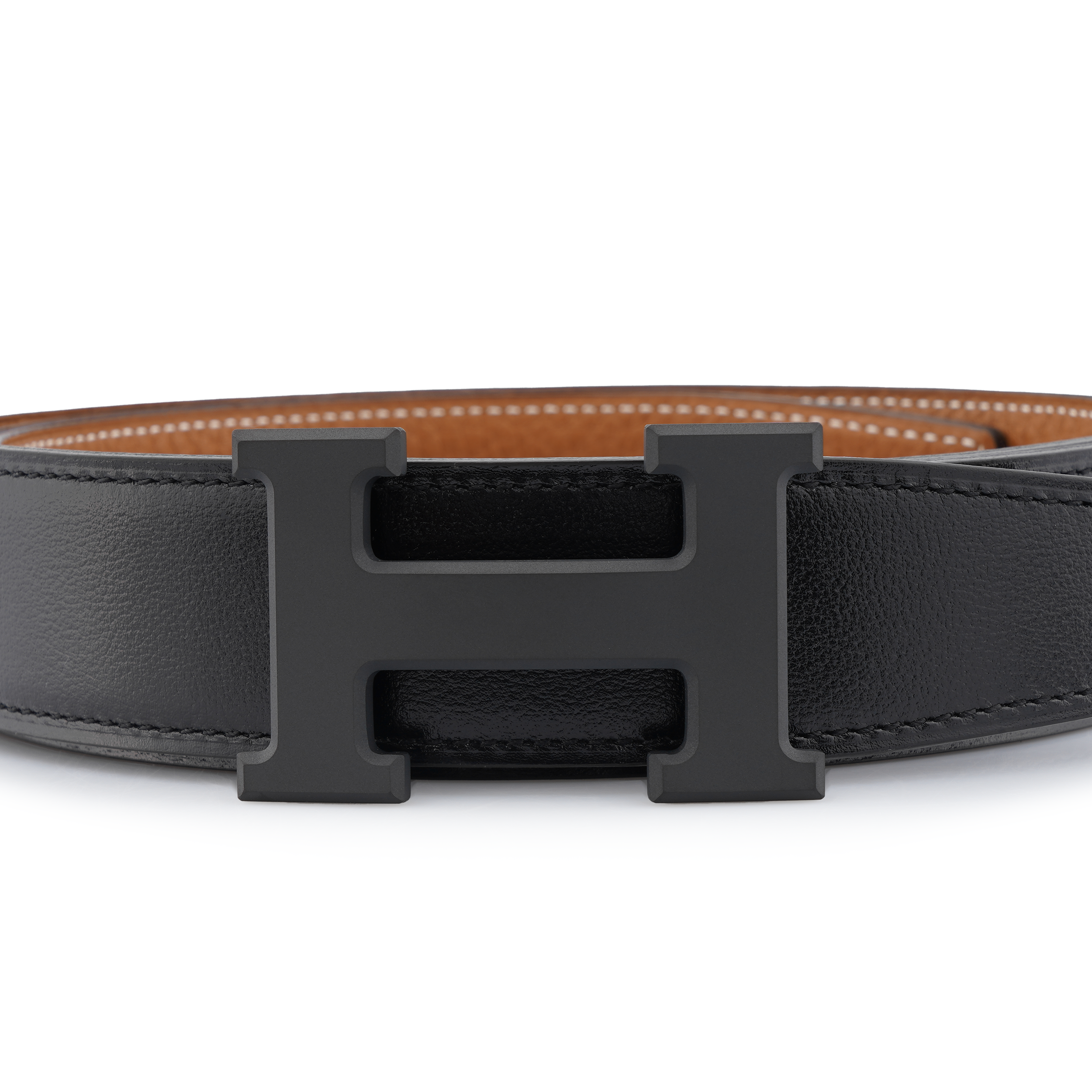 Lookbook 爱马仕 Togo 皮革可双面腰带 黑色/金色 3.2cm H080029CY89-H073967CAAA