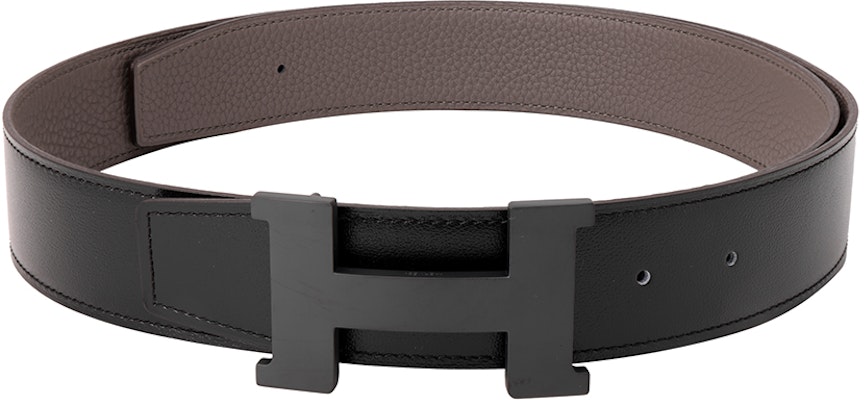 HERMES Sabuk Kulit Togo Reversible Hitam/Abu-abu 3.8cm untuk Pria. H081106CH89-H077971CAAG Lookbook HERMES Sabuk Kulit Togo Reversible Hitam/Abu-abu 3.8cm untuk Pria. H081106CH89-H077971CAAG