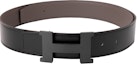 Lookbook HERMES Sabuk Kulit Togo Reversible Hitam/Abu-abu 3.8cm untuk Pria. H081106CH89-H077971CAAG