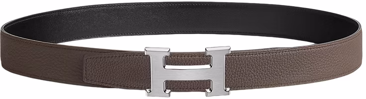 Lookbook HERMES Sabuk Reversible Kulit Togo Abu-abu/Perak 3.2cm H064544CB86-H073967CAAC