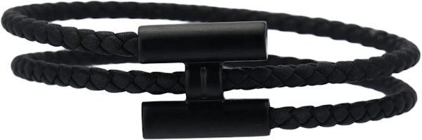 HERMES Tournis Tressé Black Leather Bracelet for Men. H077300FI89 HERMES Tournis Tressé Black Leather Bracelet for Men. H077300FI89